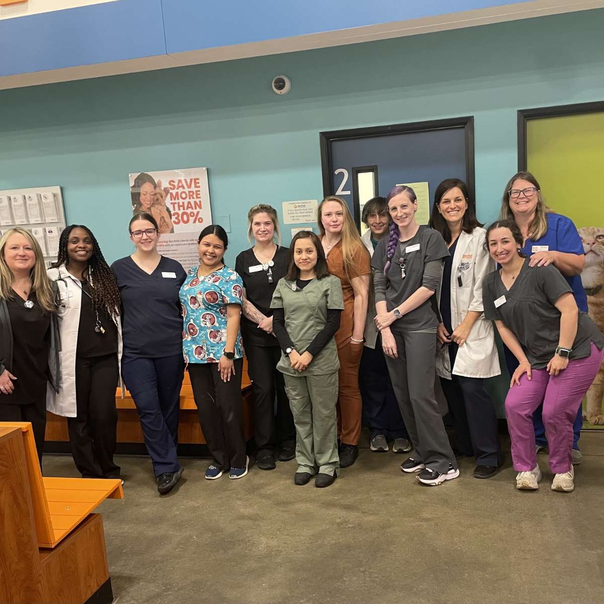 The Banfield Woodstock staff inside the hospital