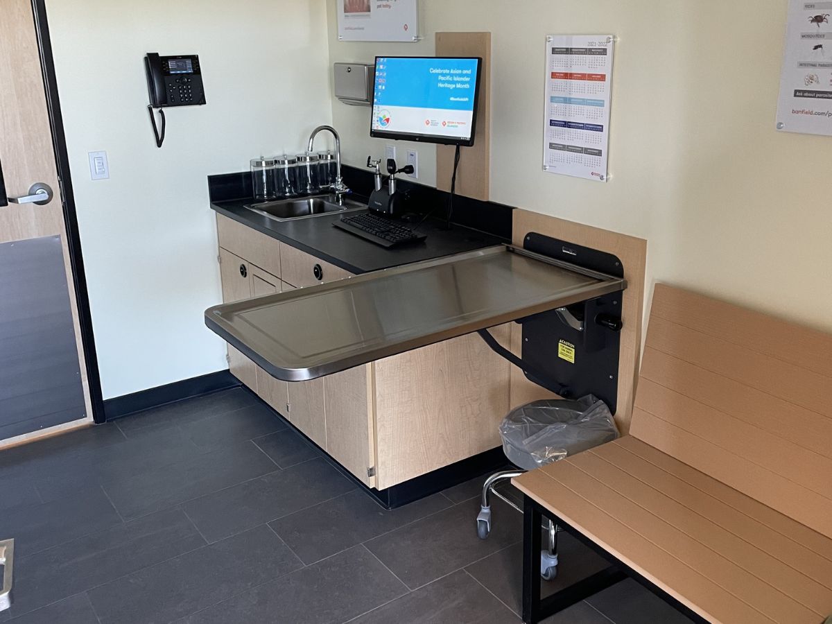 The Banfield Pet Hospital Wesley Chapel exam table