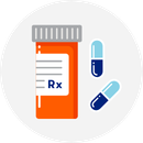 Illustrated icon of prescription medication