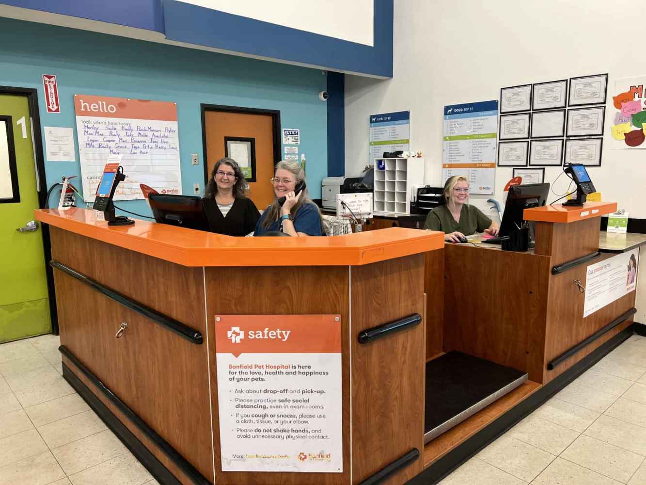 Staff in the lobby of the Saratoga Springs hospital